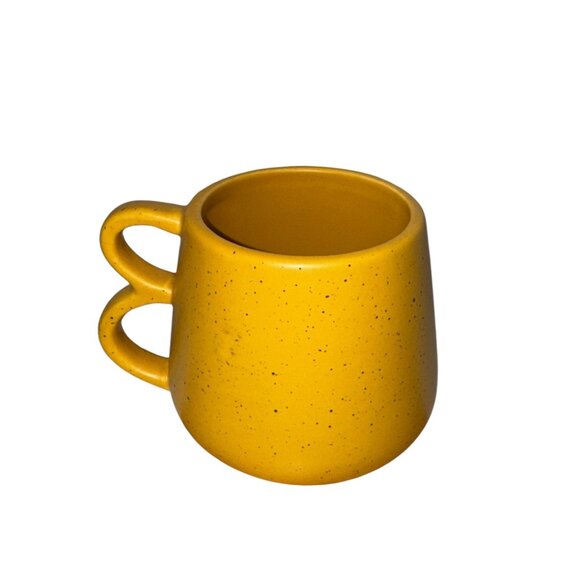 Ashland Summer Fair Yellow Speckled Ceramic Mug With Double Loop Handle - Picture 1 of 6